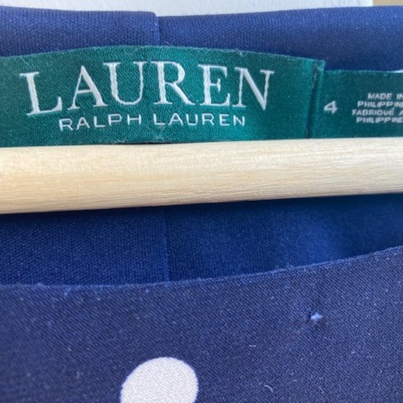 Classic Ralph Lauren blue and wide polka dot dress - Picture 6 of 11